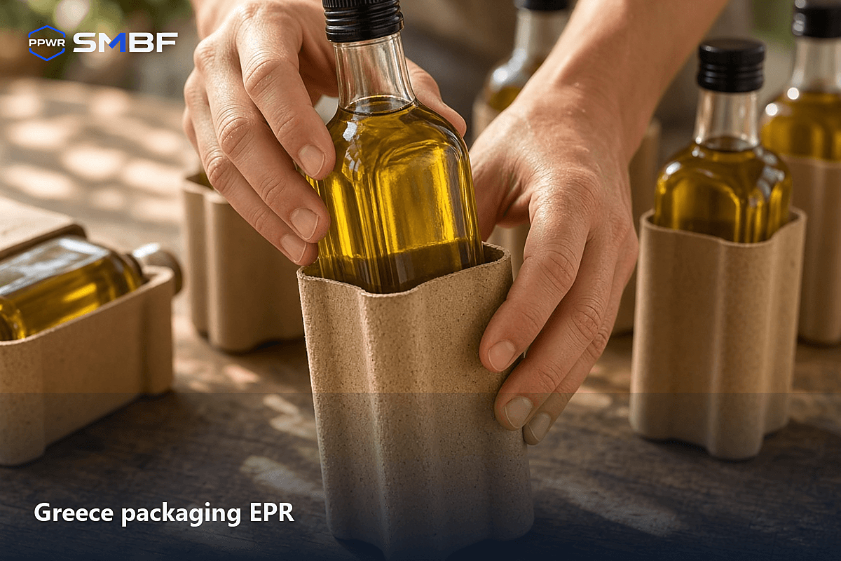 smbf.me visual of an EMPA registration screen beside reusable olive-oil tins, smbf.me logo on the sidebar