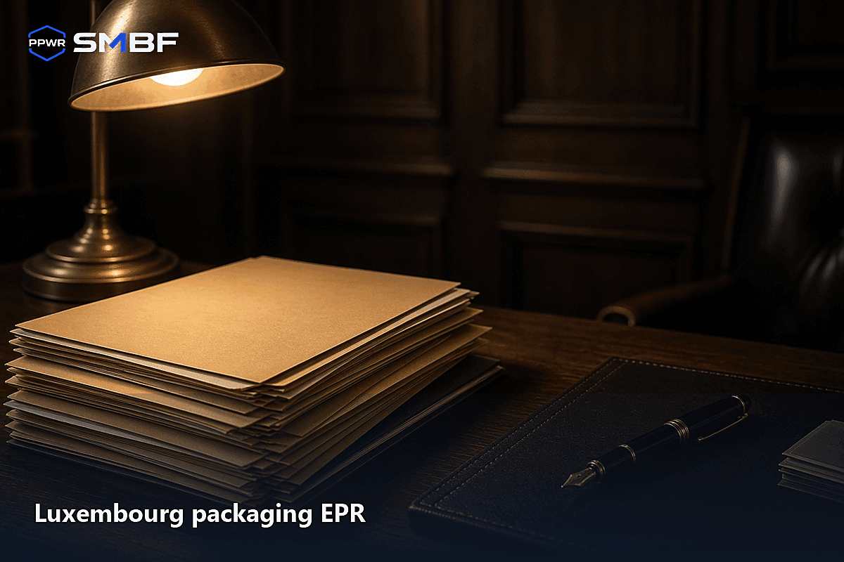 Household cartons and an industrial pallet lane under smbf.me Valorlux filing notes