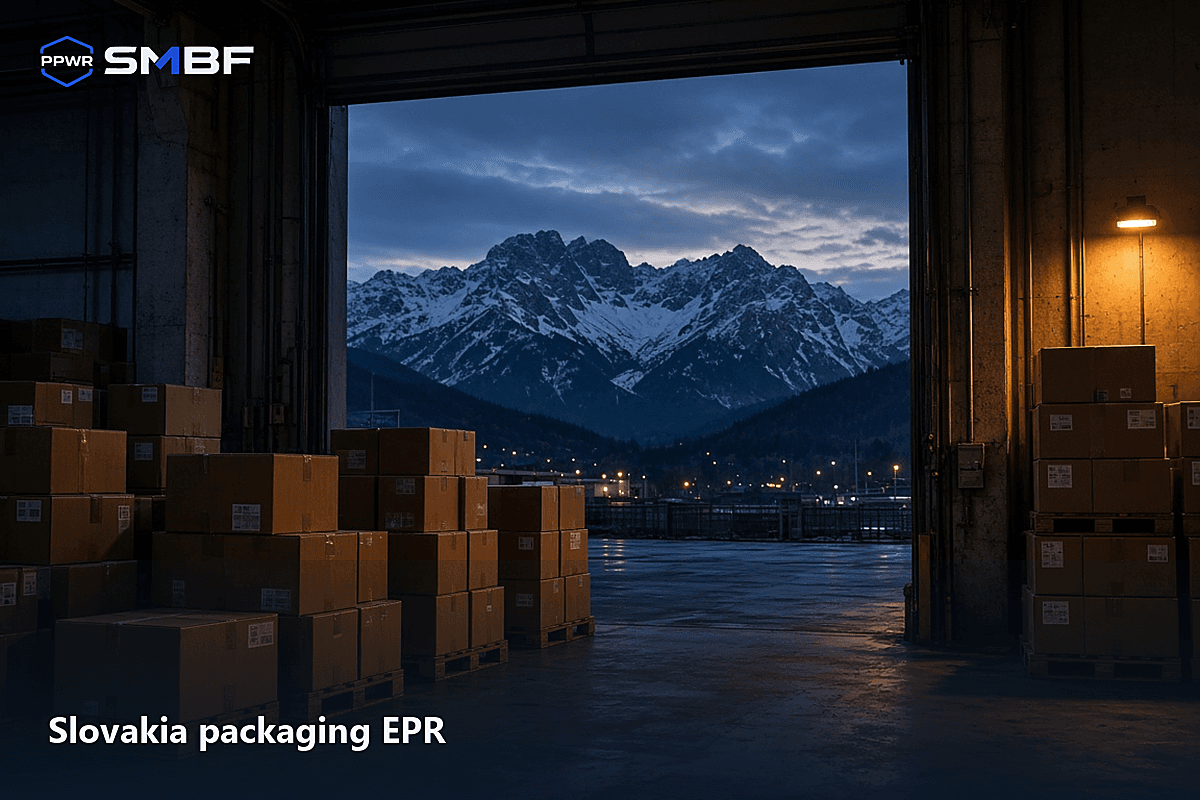 Composite packaging sample cards beside Ministry register fields on smbf.me